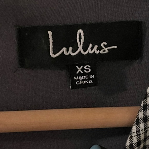 Lulus black & white micro‎ plaid short sleeve mini dress w/ front back wrap tie - Picture 7 of 13